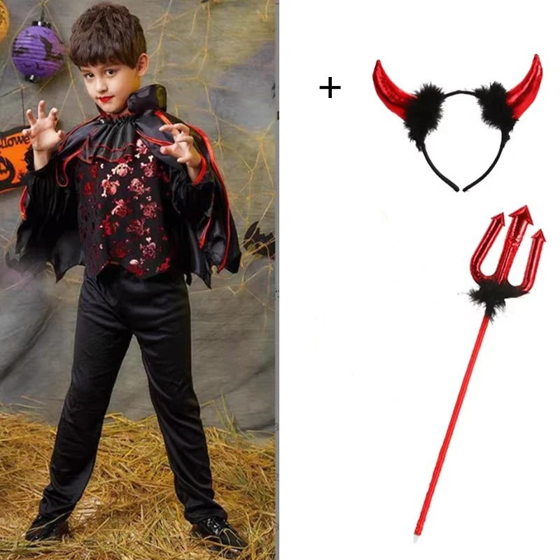 Boys Red Vampire Ghost Bride Costume Bananarama