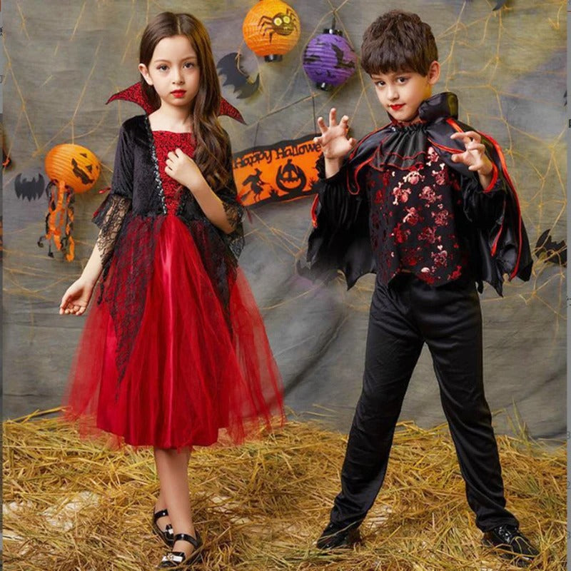 Kids Red Vampire Ghost Bride Costume Bananarama
