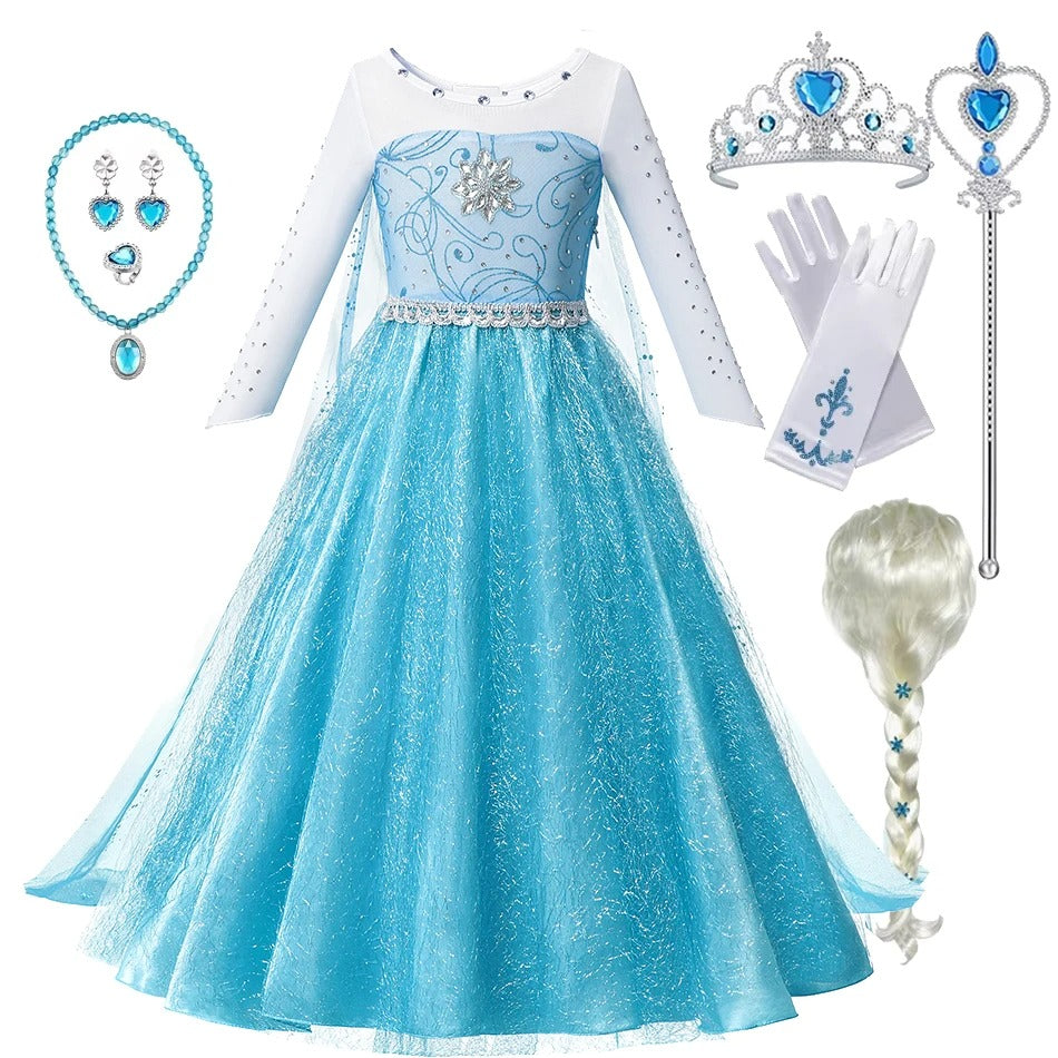 Girls Queen Elsa Princess Dress Bananarama