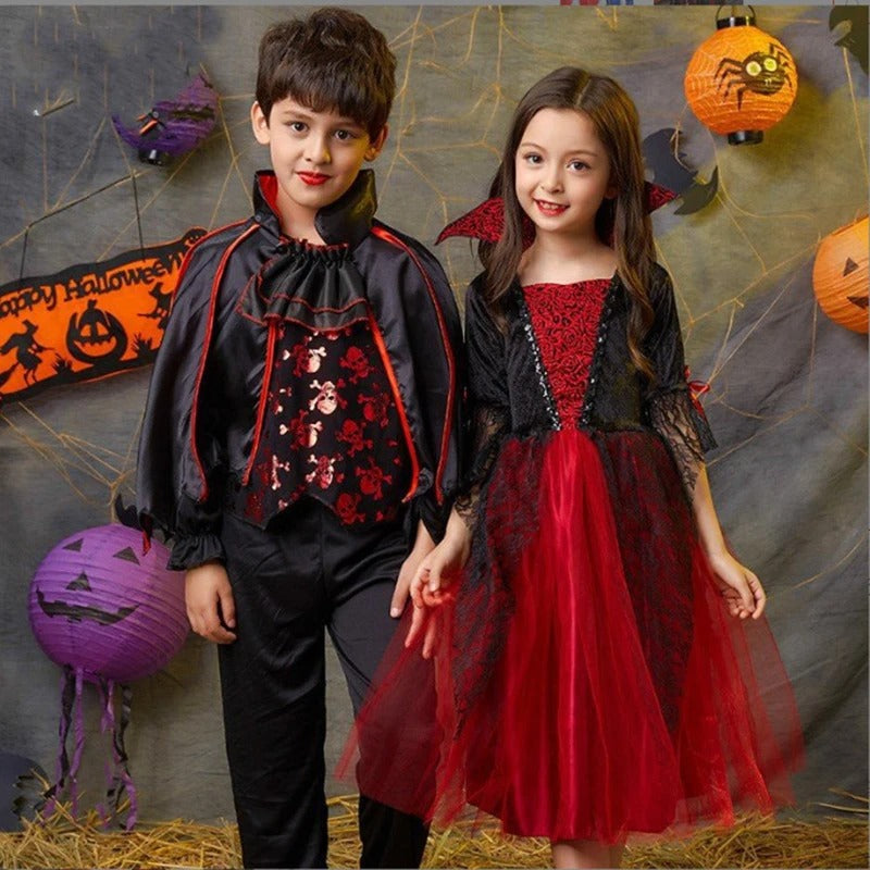 Kids Red Vampire Ghost Bride Costume Bananarama