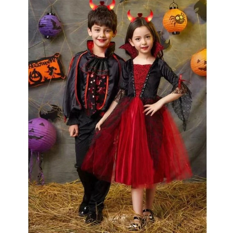 Kids Red Vampire Ghost Bride Costume Bananarama