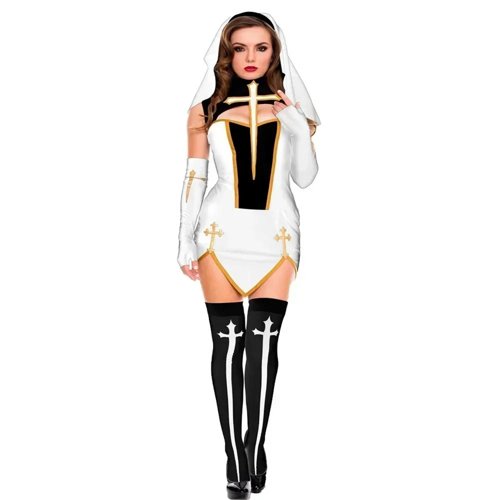 Sexy Nun Cosplay Costume Bananarama