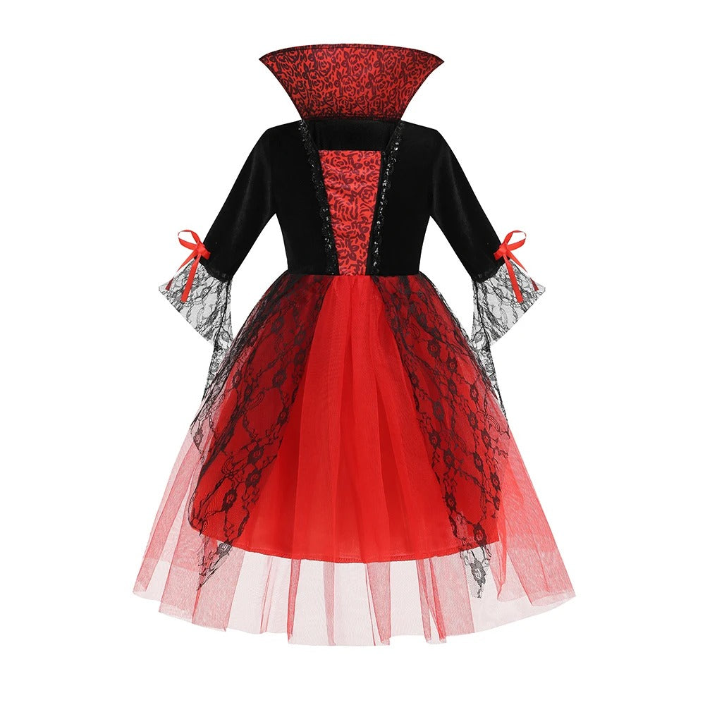 Kids Red Vampire Ghost Bride Costume Bananarama